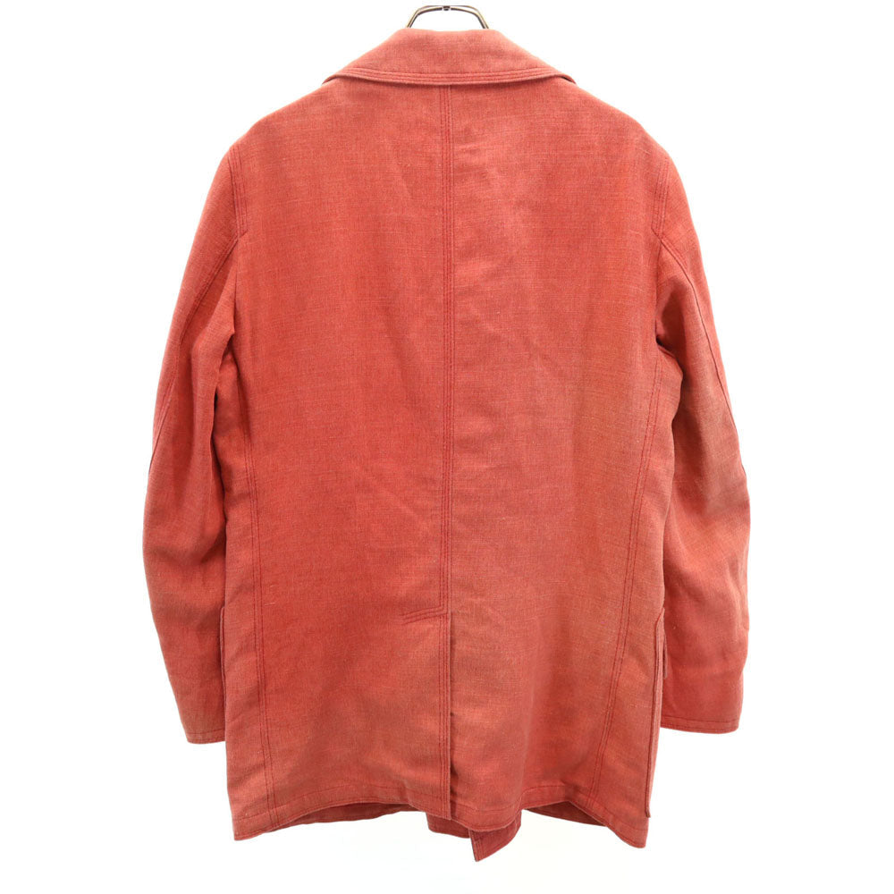 Herno Italian Linen Double Breasted Jacket Orange-Red Size 48