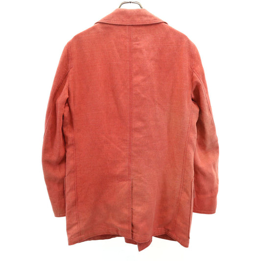 Herno Italian Linen Double Breasted Jacket Orange-Red Size 48
