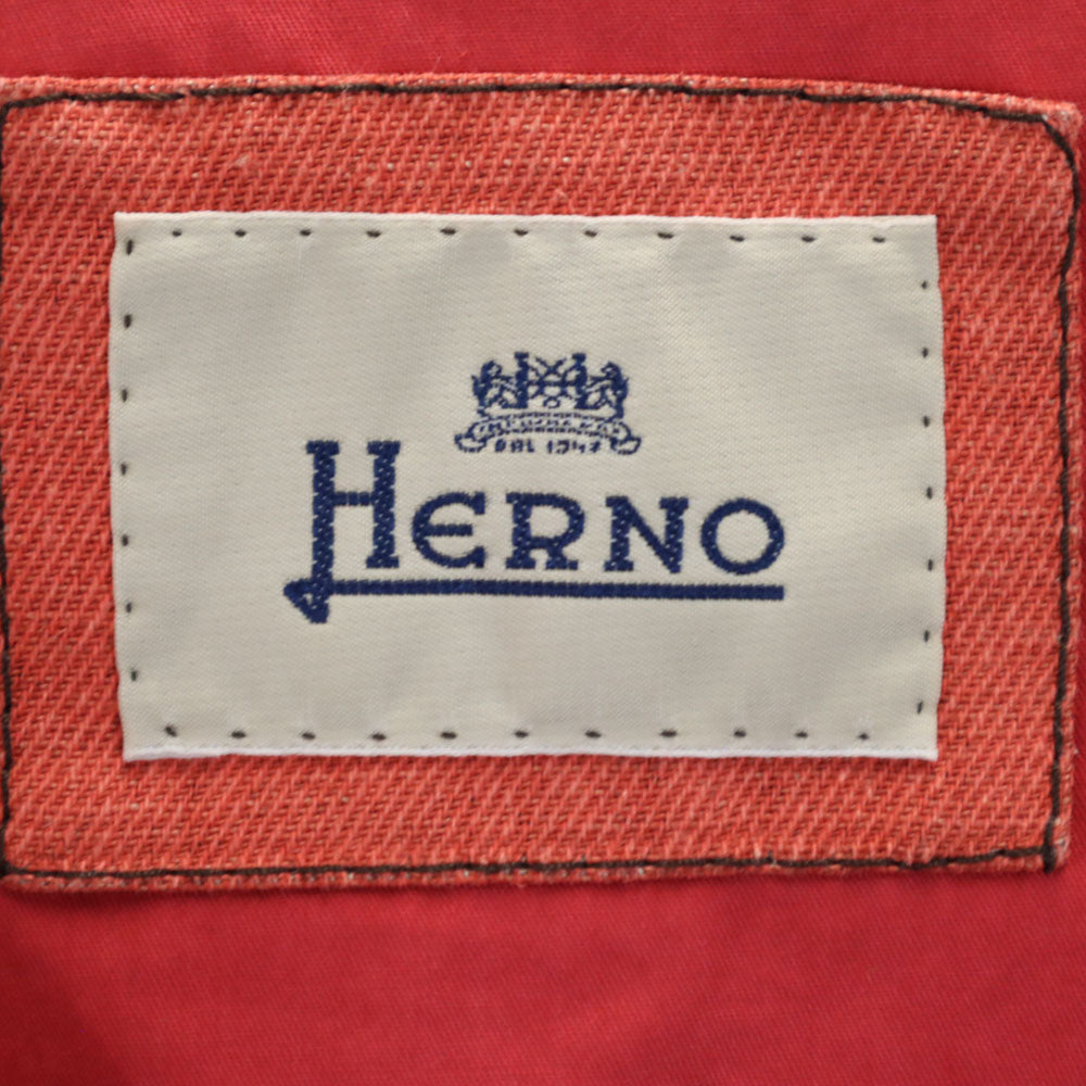 Herno Italian Linen Double Breasted Jacket Orange-Red Size 48