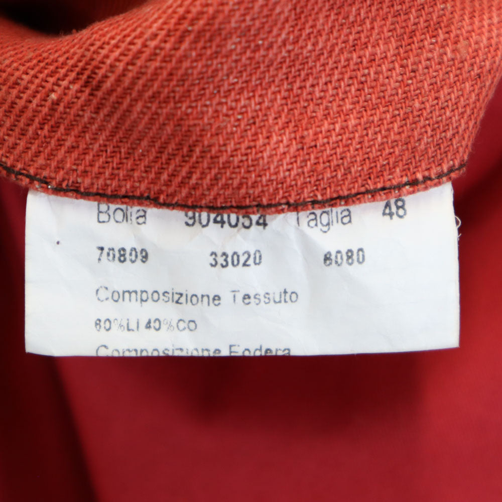 Herno Italian Linen Double Breasted Jacket Orange-Red Size 48