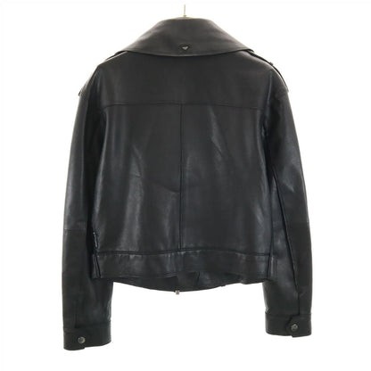 ARMANI JEANS Black Sheep Leather Riders Jacket Size 38