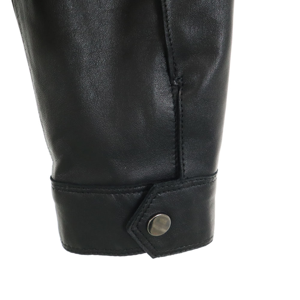 ARMANI JEANS Black Sheep Leather Riders Jacket Size 38