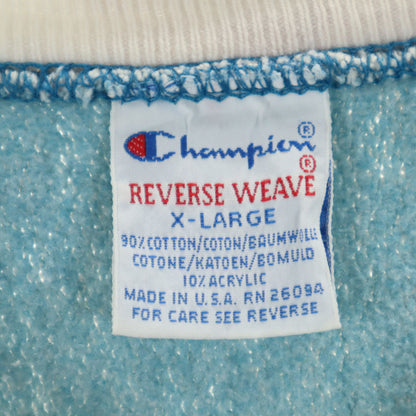 Champion 90s Reverse Weave Bleached Sweatshirt Green Size XL