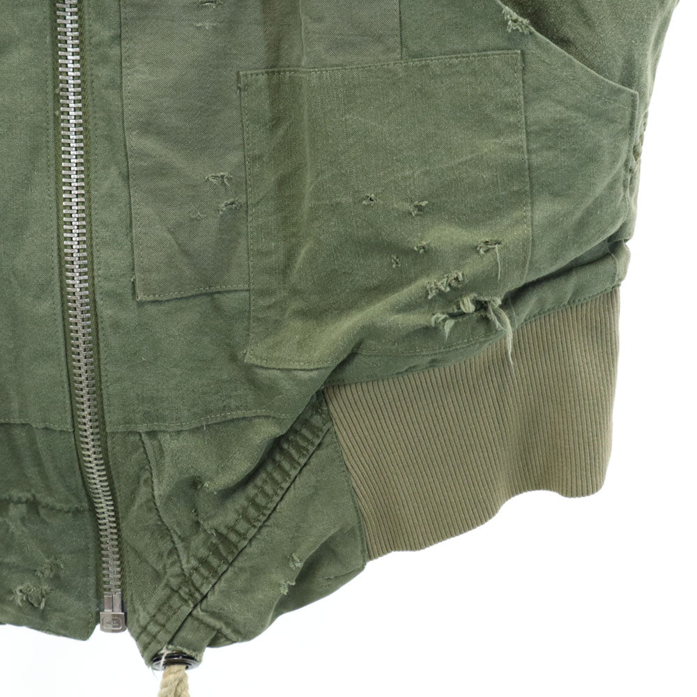 GREG LAUREN USA Made Long Sleeve Zip Jacket Khaki Size 1