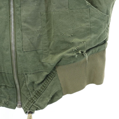 GREG LAUREN USA Made Long Sleeve Zip Jacket Khaki Size 1