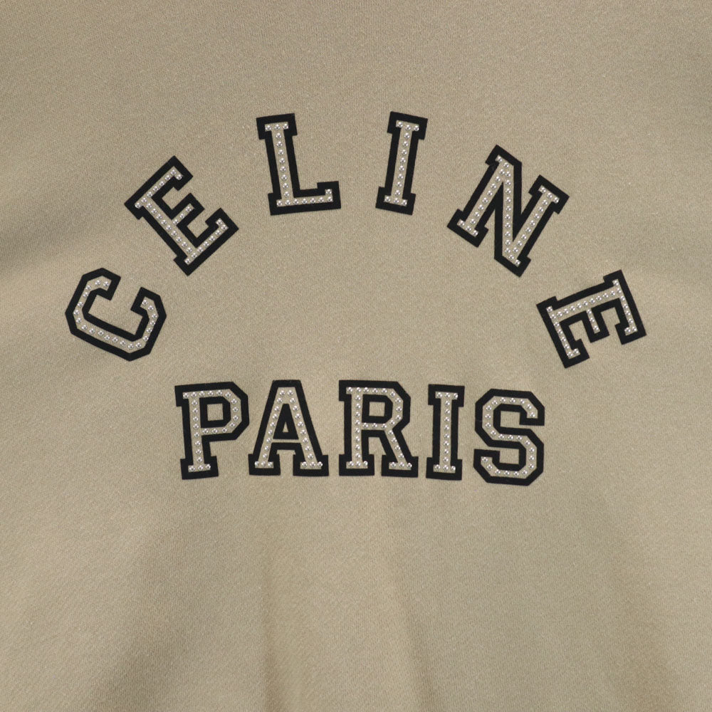 CELINE Beige Long Sleeve Sweatshirt Size L