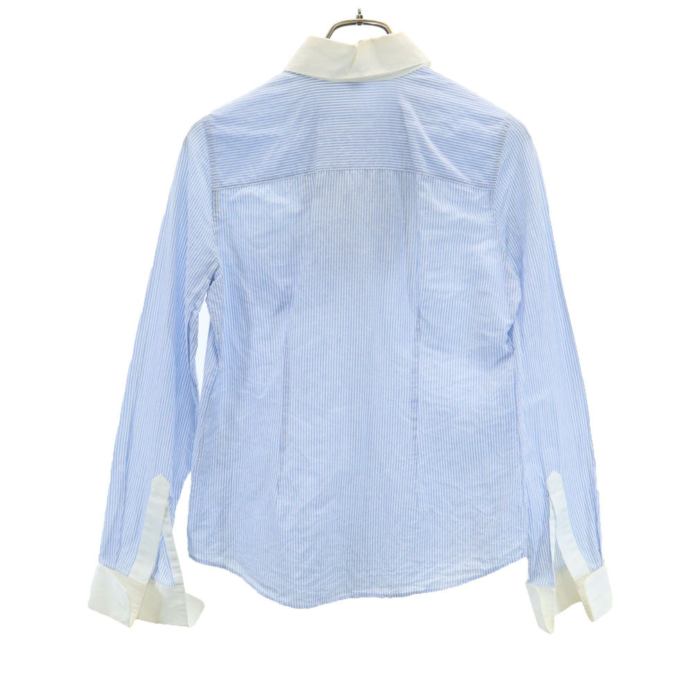 LOUIS VUITTON Ruffled Long Sleeve Cotton Light Blue Shirt Size 36