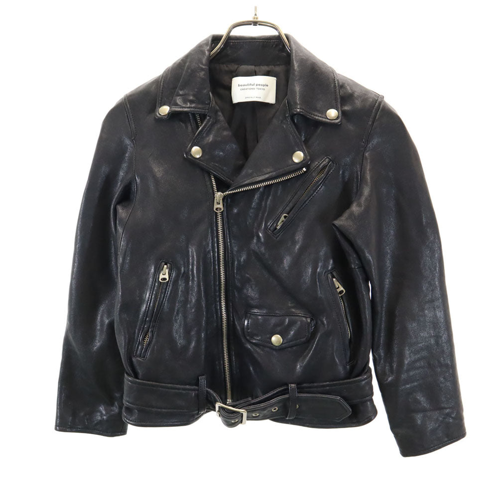 beautiful people Black Double Rider Leather Jacket Size 130