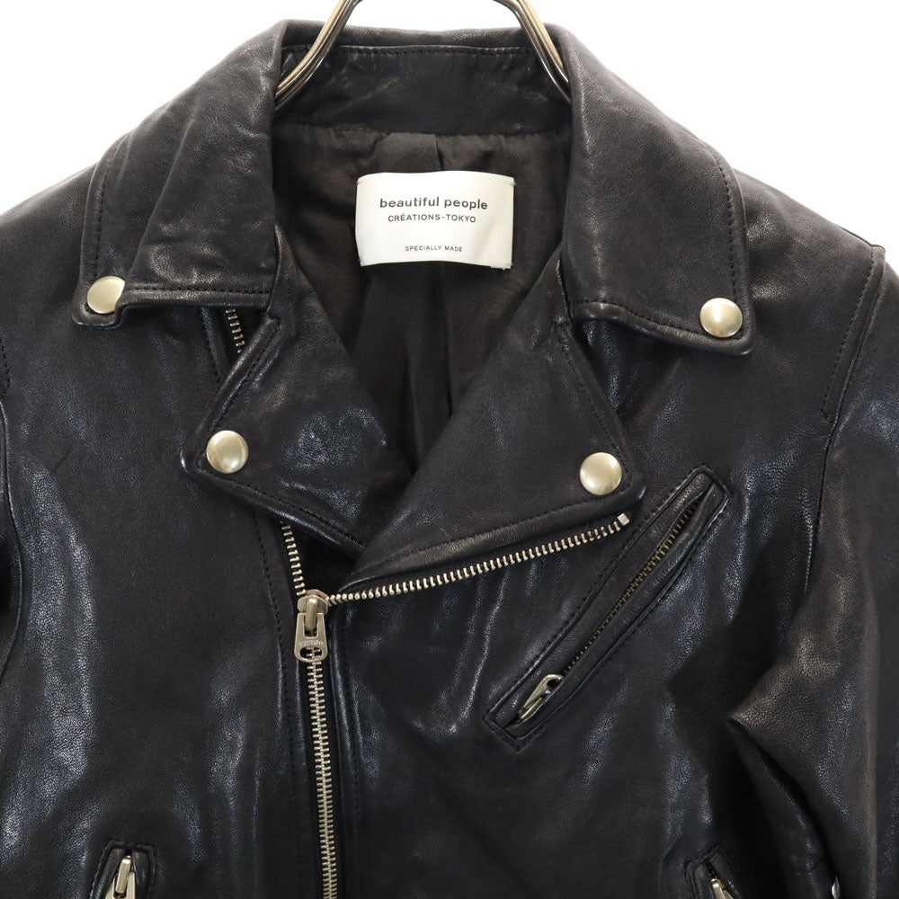 beautiful people Black Double Rider Leather Jacket Size 130