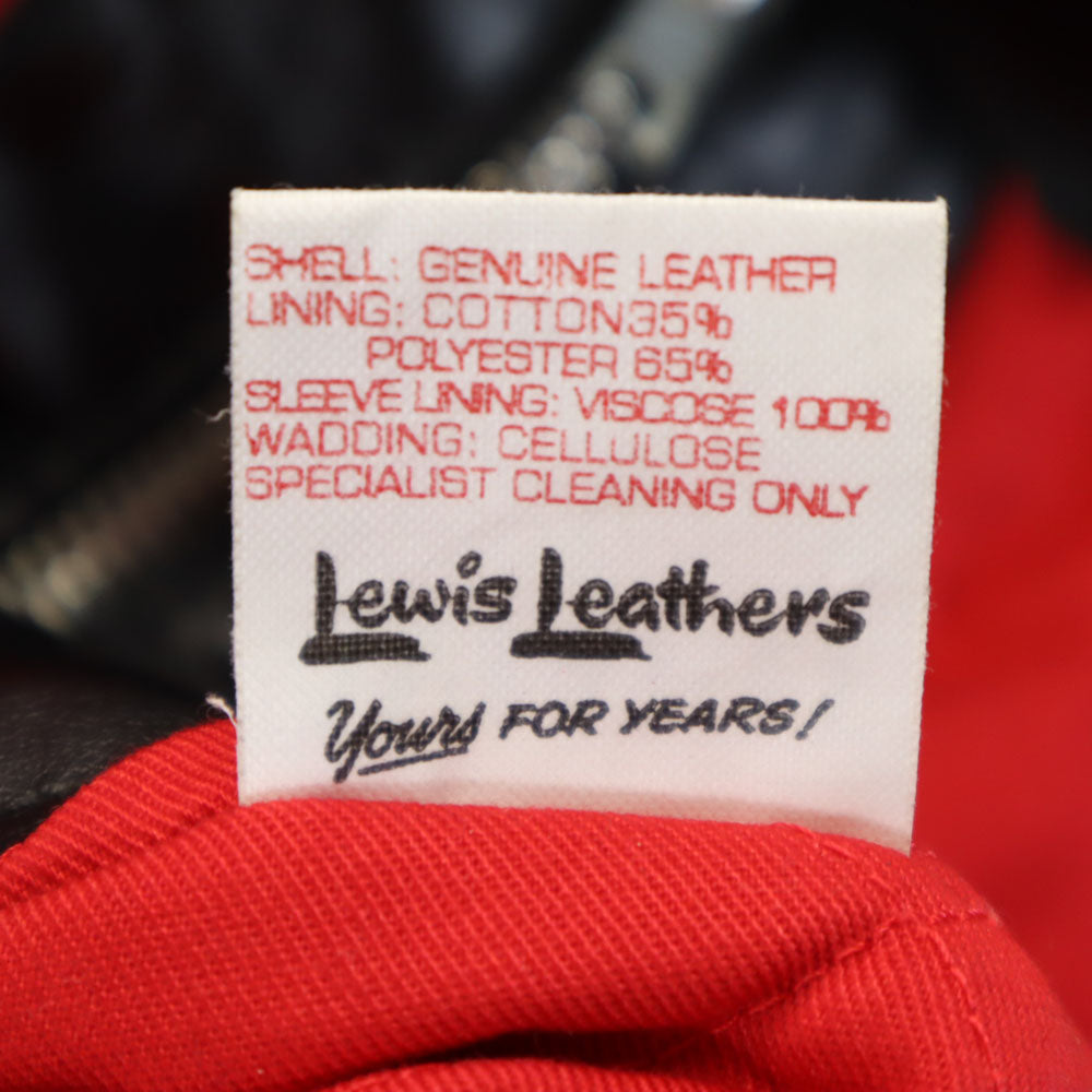 Lewis Leathers English Dominator Rider Jacket Black Size 34