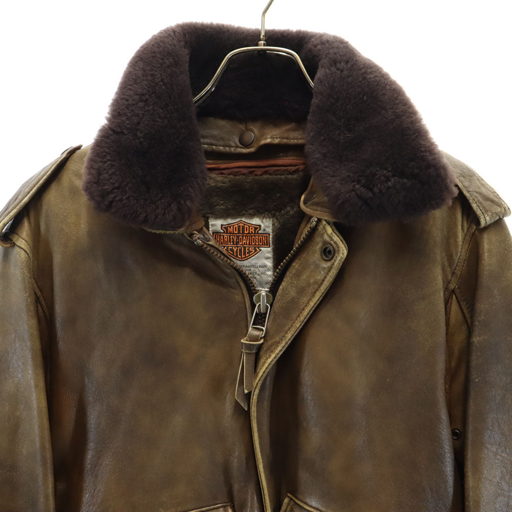 HARLEY DAVIDSON 90s Flight Lined Jacket Brown Size 40