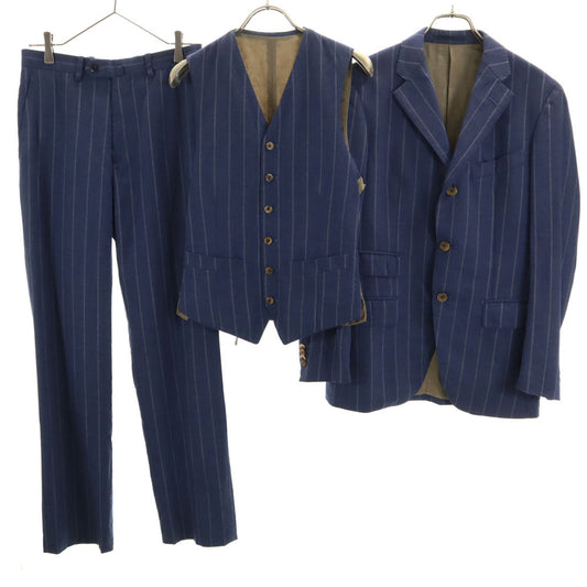 ONLY Wool Stripe Three-Piece Suit Navy
