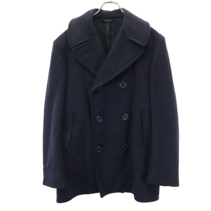 US NAVY 60s Vintage Melton Dark Navy Peacoat Coat Size M