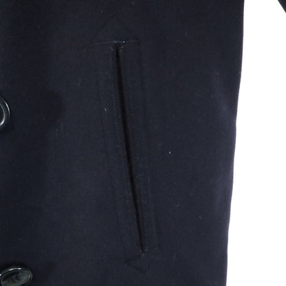 US NAVY 60s Vintage Melton Dark Navy Peacoat Coat Size M