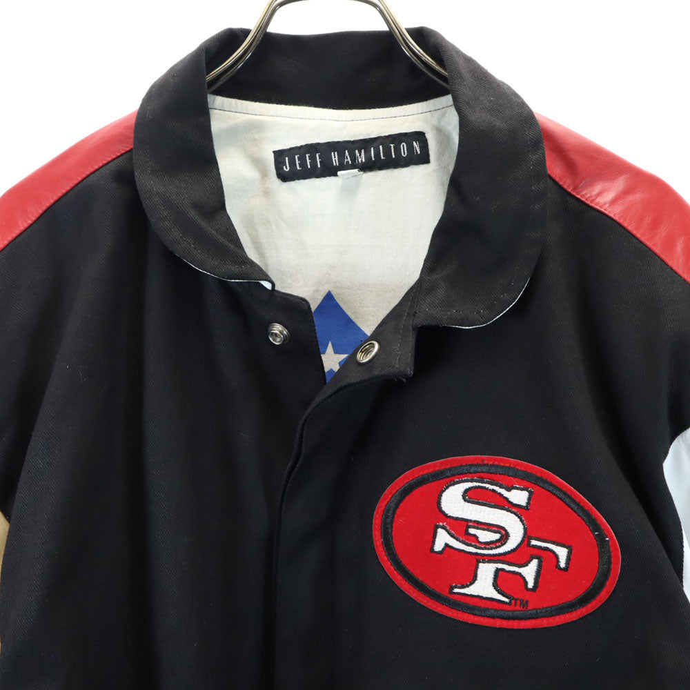 Jeff Hamilton Black Varsity Jacket Size L