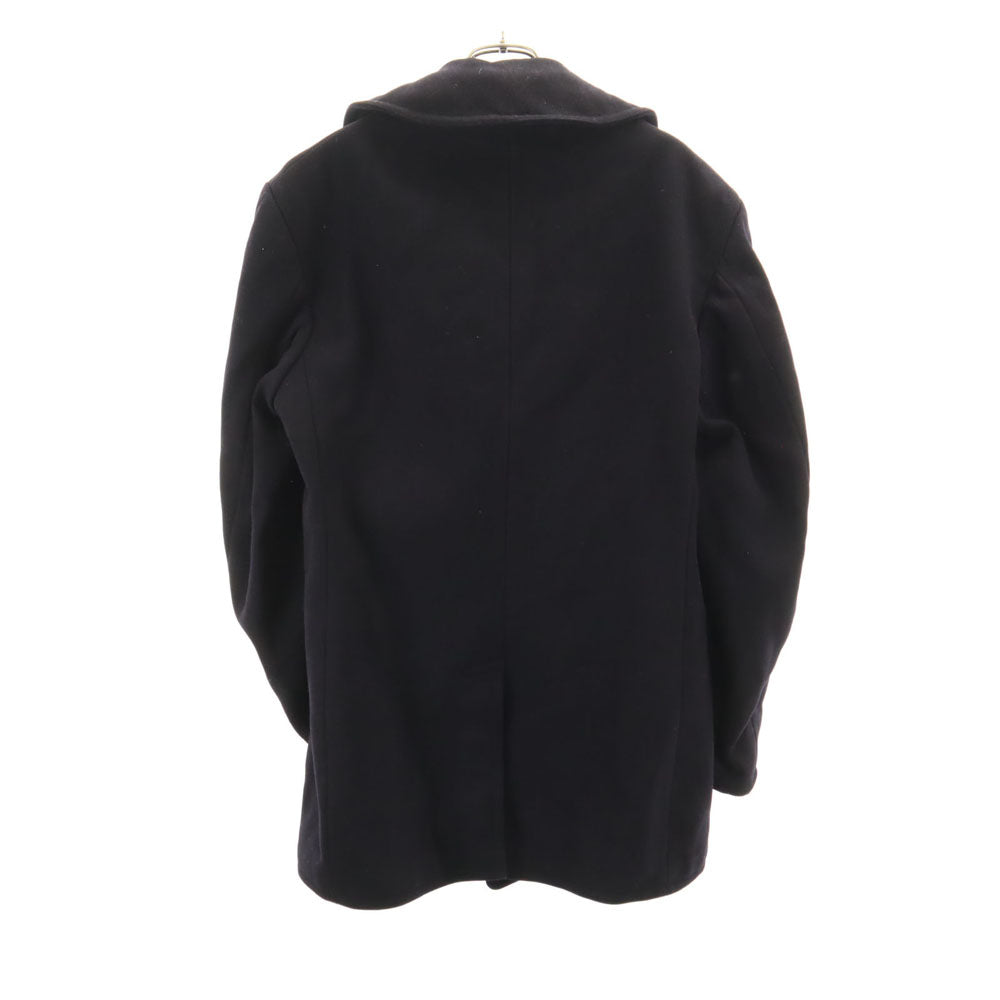 US NAVY 40s Vintage Melton 10-Button Peacoat Black Coat Size 38