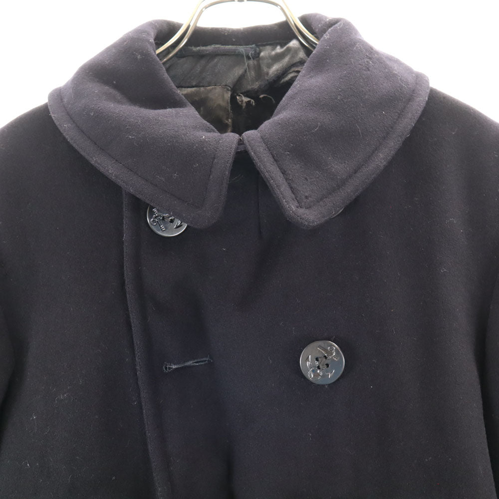 US NAVY 40s Vintage Melton 10-Button Peacoat Black Coat Size 38