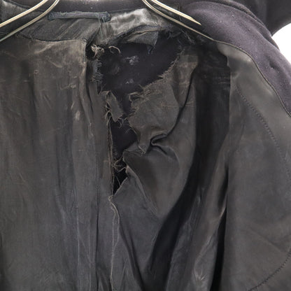US NAVY 40s Vintage Melton 10-Button Peacoat Black Coat Size 38