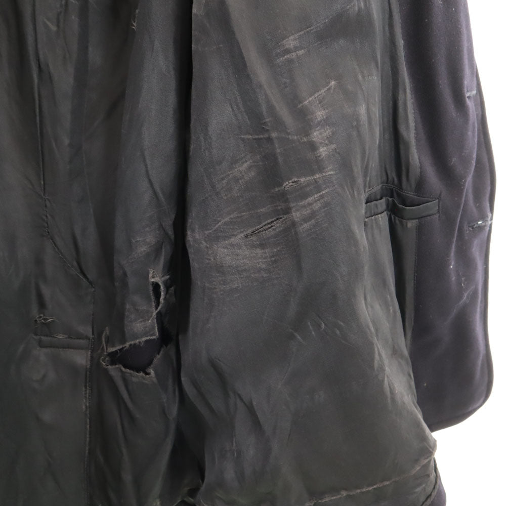 US NAVY 40s Vintage Melton 10-Button Peacoat Black Coat Size 38