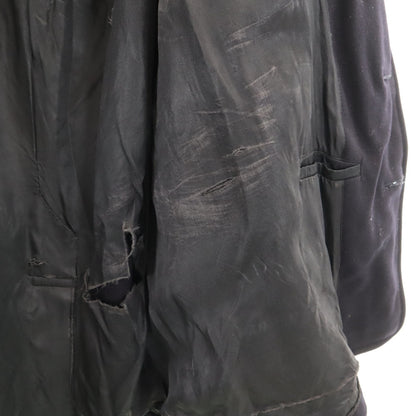 US NAVY 40s Vintage Melton 10-Button Peacoat Black Coat Size 38