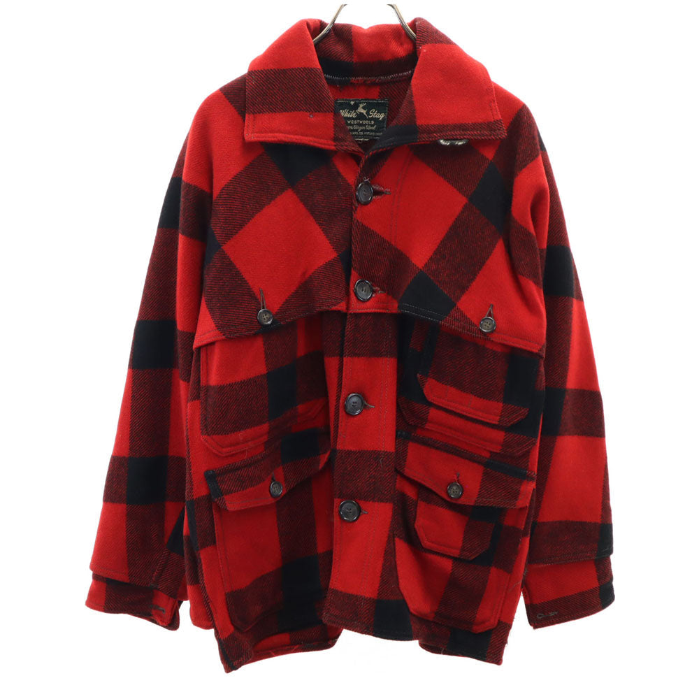 WHITE STAG 50s Vintage Wool Plaid Double Coverall Red