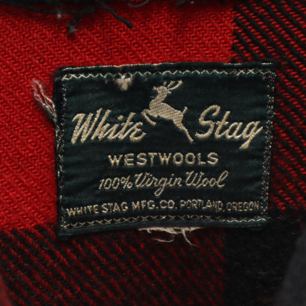 WHITE STAG 50s Vintage Wool Plaid Double Coverall Red