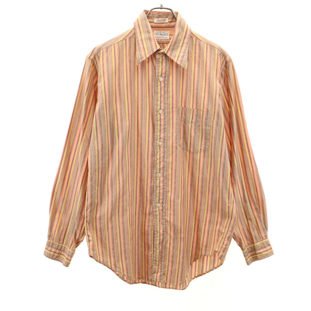 GANT 60s 70s Vintage Striped Long Sleeve Shirt Brown