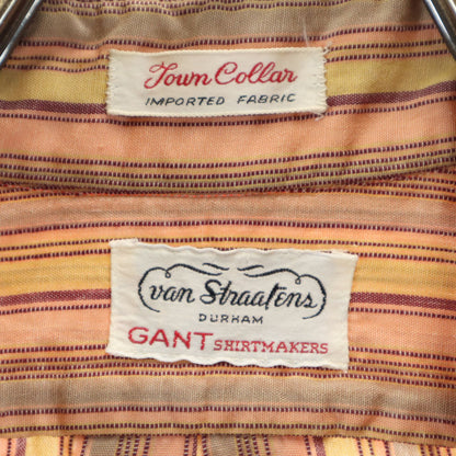 GANT 60s 70s Vintage Striped Long Sleeve Shirt Brown