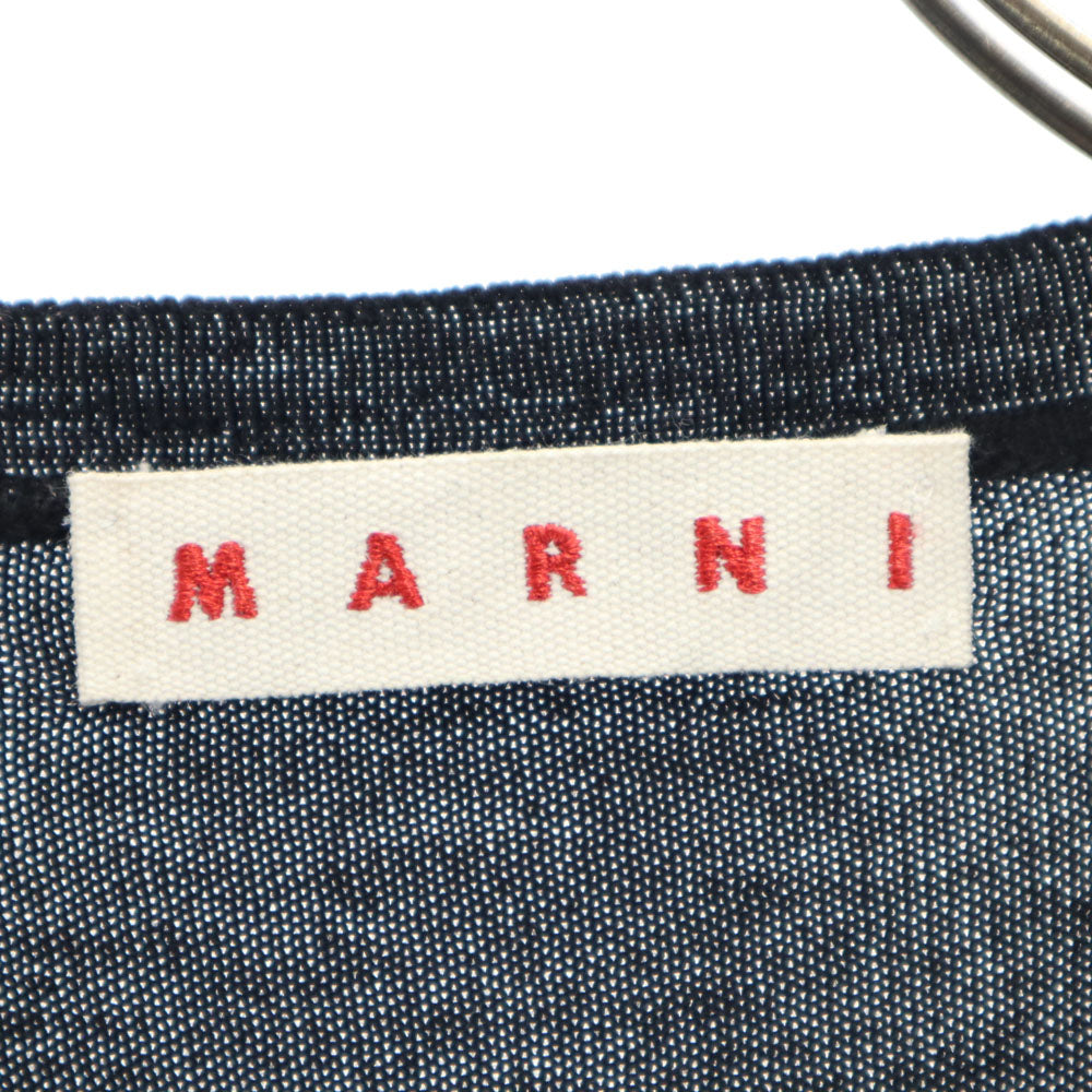 MARNI Wool Blend Check Long Sleeve Sweater Black Size 40