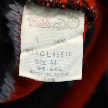ISSEY MIYAKE MEN 80s Vintage Wool Sweater Red/Navy Size M