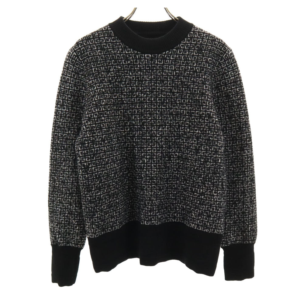 GIVENCHY All-Over Logo Long Sleeve Sweater Black Size XS