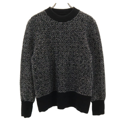 GIVENCHY All-Over Logo Long Sleeve Sweater Black Size XS