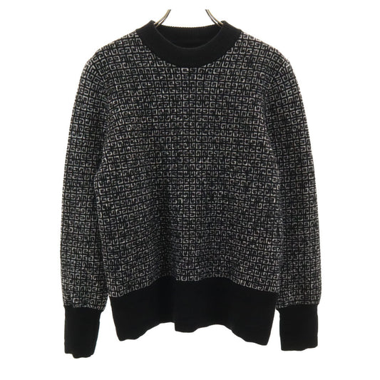 GIVENCHY All-Over Logo Long Sleeve Sweater Black Size XS