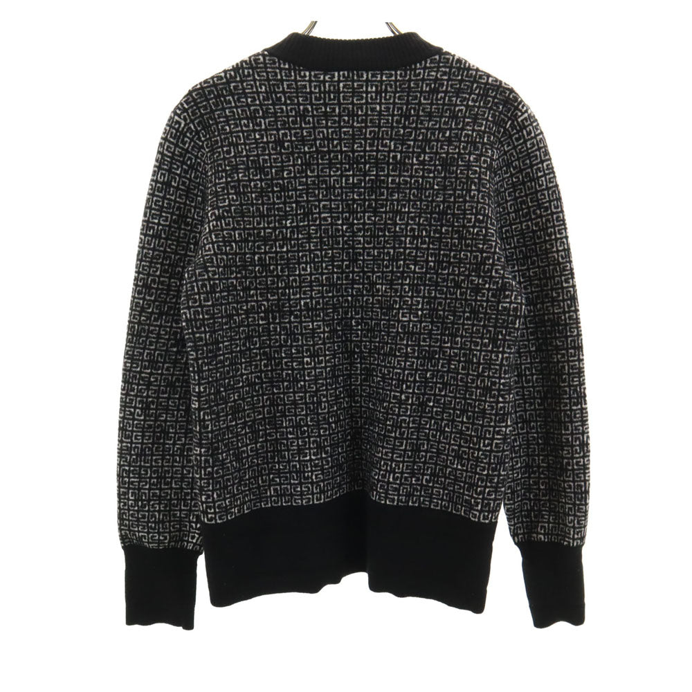 GIVENCHY All-Over Logo Long Sleeve Sweater Black Size XS