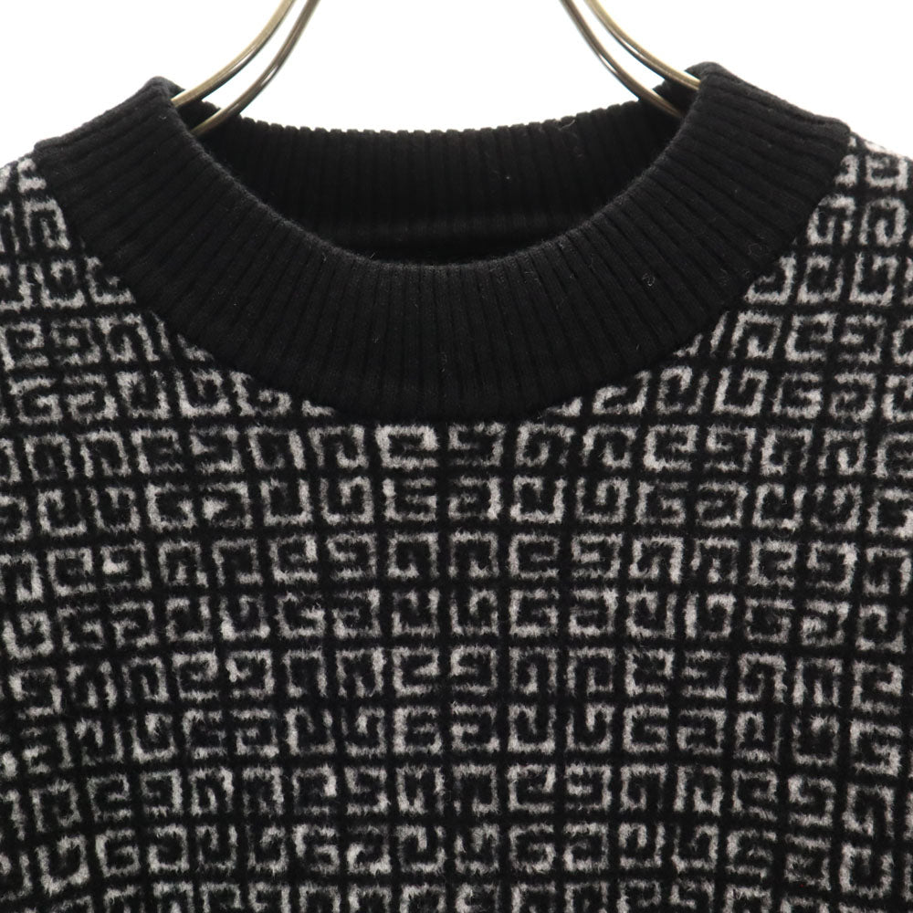 GIVENCHY All-Over Logo Long Sleeve Sweater Black Size XS