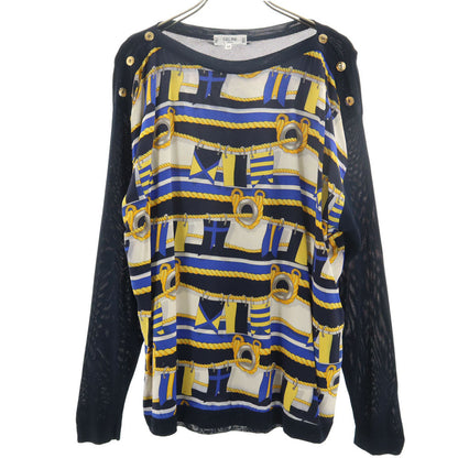 CELINE 90s Italian Long Sleeve Knit Sweater Navy Size 42