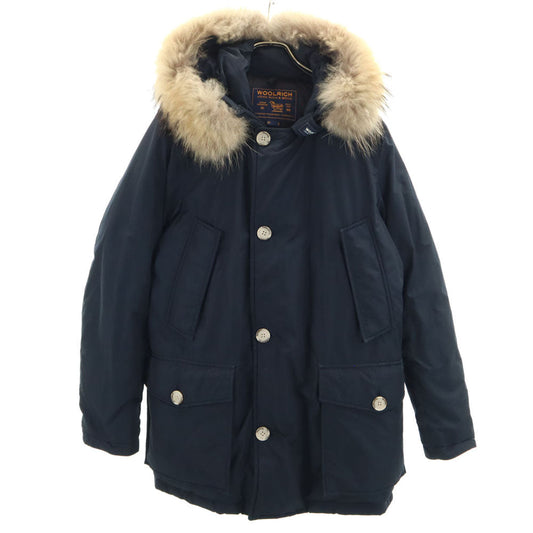 WOOLRICH Arctic Parka Hoodie Raccoon Fur Navy Size S