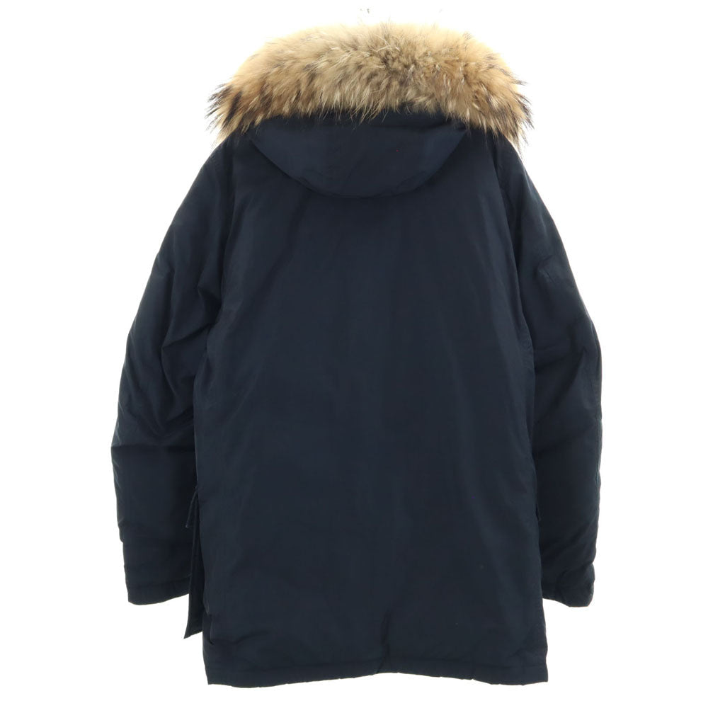 WOOLRICH Arctic Parka Hoodie Raccoon Fur Navy Size S