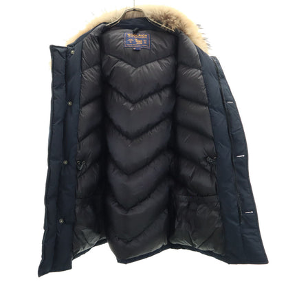WOOLRICH Arctic Parka Hoodie Raccoon Fur Navy Size S