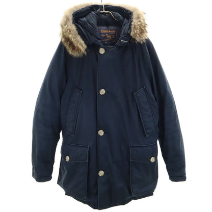 WOOLRICH Arctic Hooded Raccoon Fur Hoodie Navy Size S