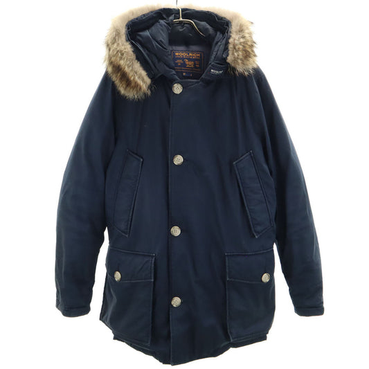 WOOLRICH Arctic Hooded Raccoon Fur Hoodie Navy Size S