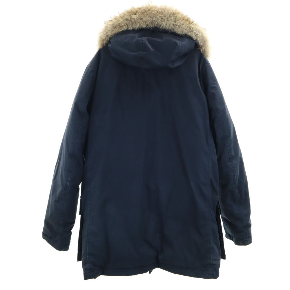 WOOLRICH Arctic Hooded Raccoon Fur Hoodie Navy Size S