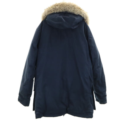 WOOLRICH Arctic Hooded Raccoon Fur Hoodie Navy Size S