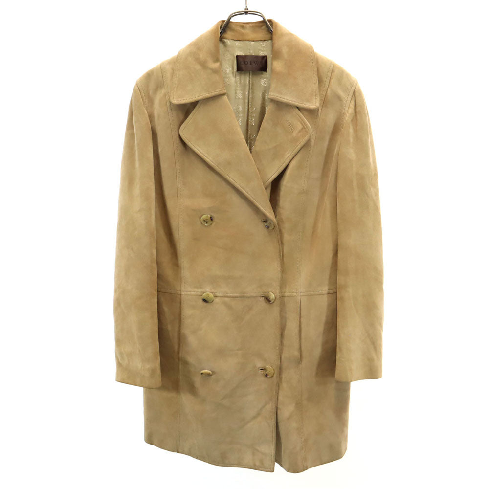 LOEWE Spanish Made Suede Leather Coat Beige Size 40
