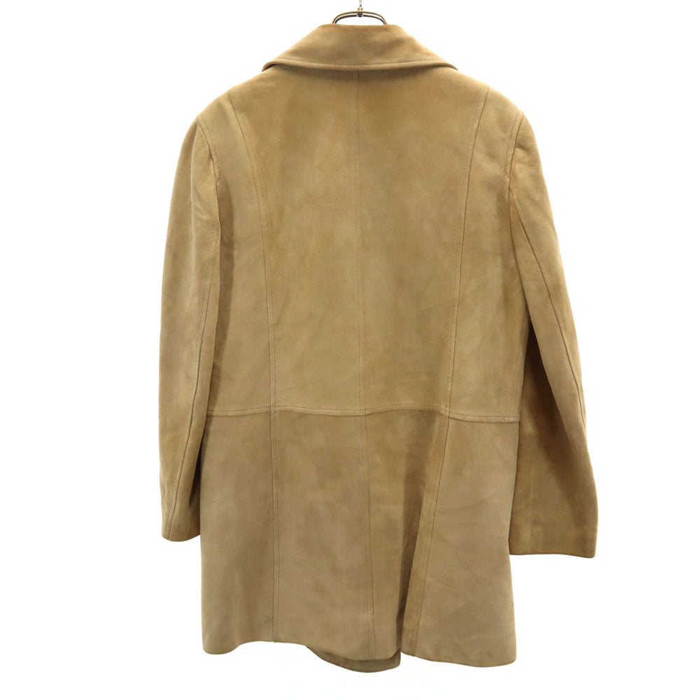 LOEWE Spanish Made Suede Leather Coat Beige Size 40