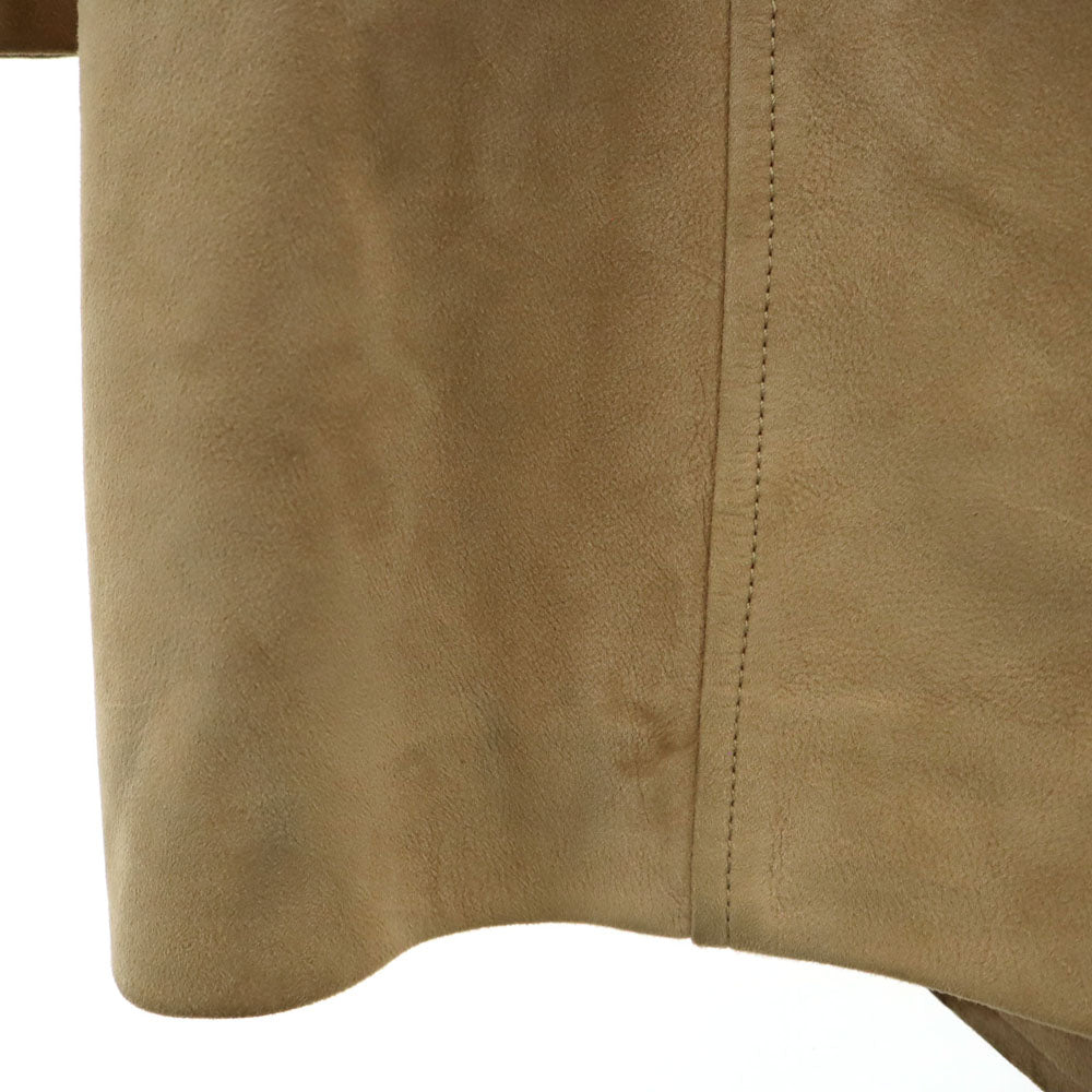 LOEWE Spanish Made Suede Leather Coat Beige Size 40