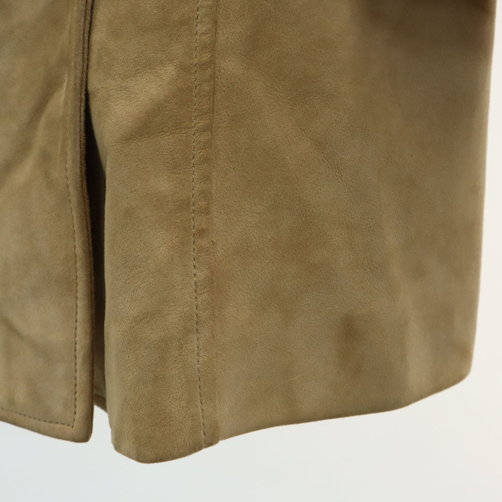 LOEWE Spanish Made Suede Leather Coat Beige Size 40
