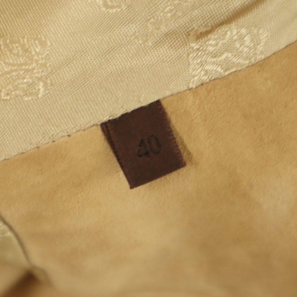 LOEWE Spanish Made Suede Leather Coat Beige Size 40