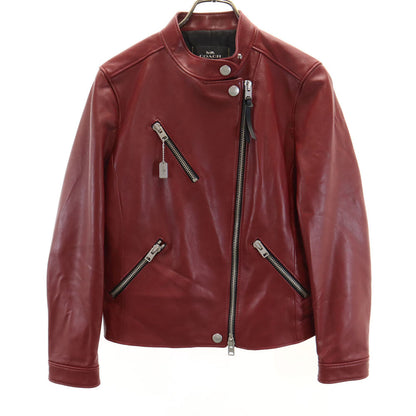 COACH Red Double Rider Leather Jacket Size S