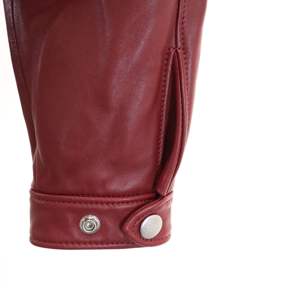 COACH Red Double Rider Leather Jacket Size S